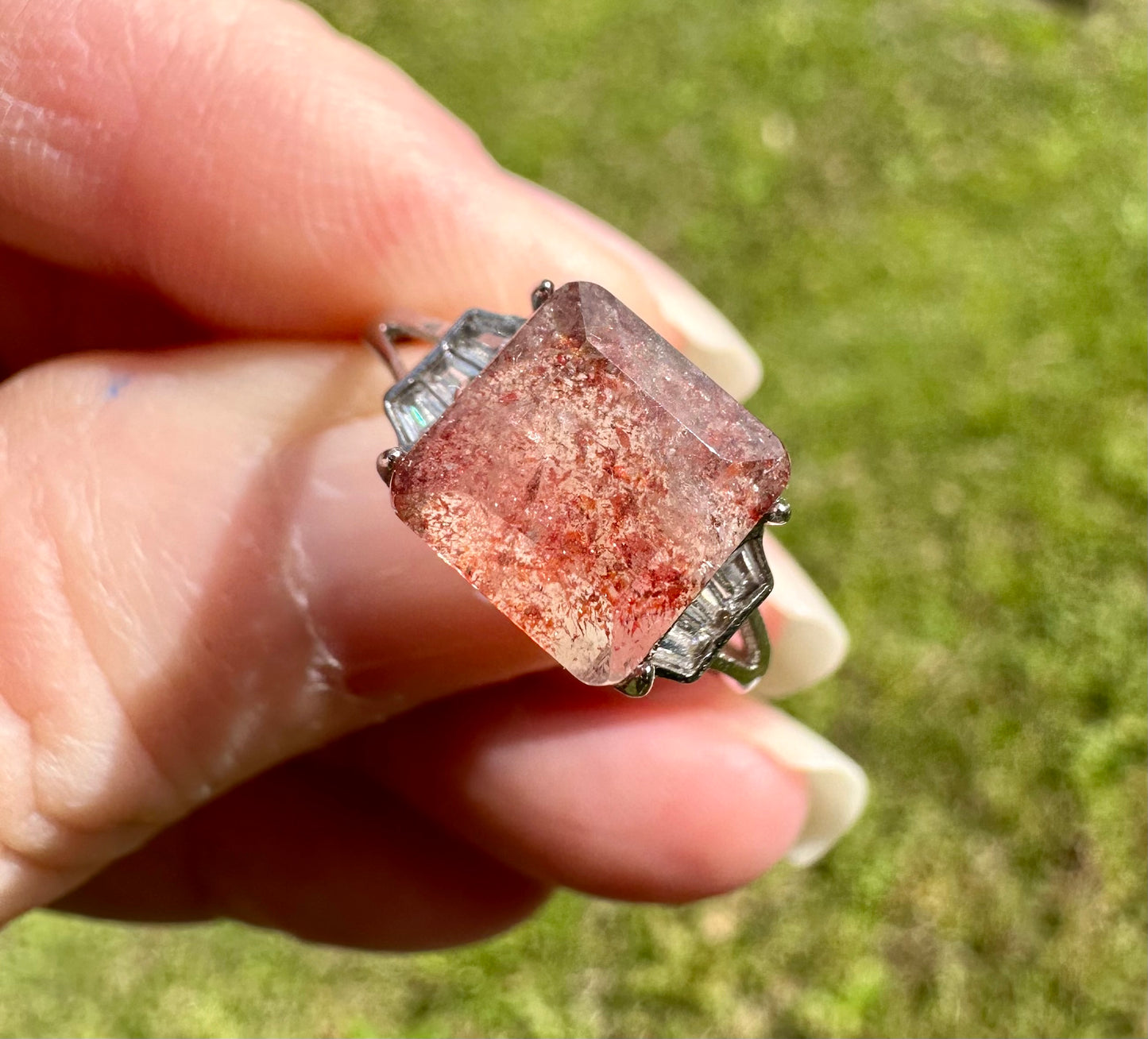 Sterling 925 Super 7 Strawberry Quartz Ring #36