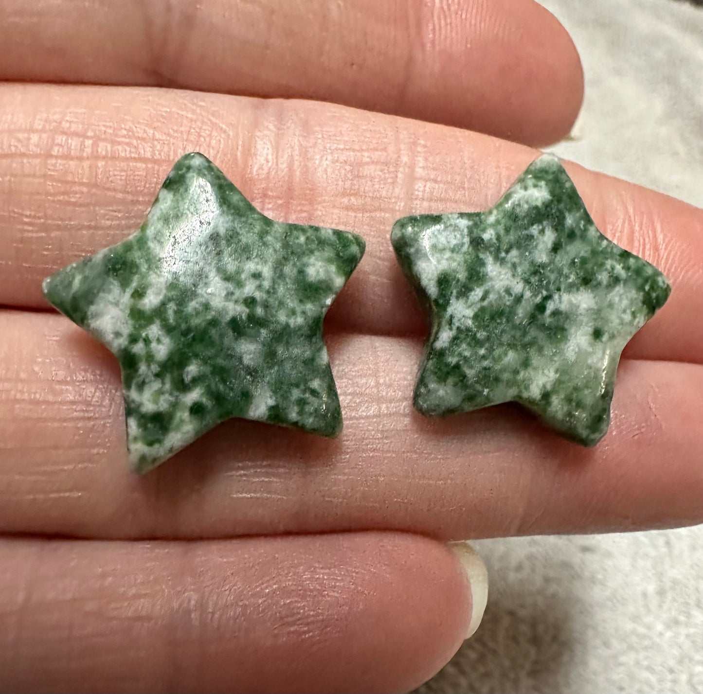 Tree/Moss Agate Star Pair