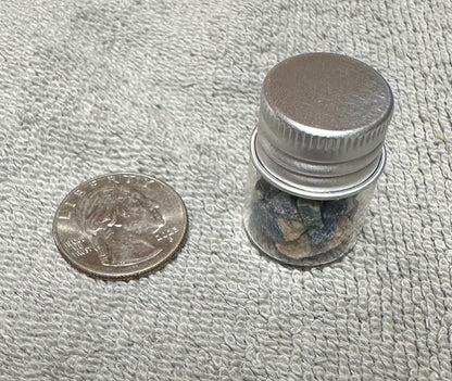 Lazulite Specimen Pieces in Small Jar #3 Graves Mountain