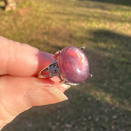 Natural Purple Lepidolite Rings