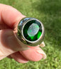 Sterling Silver Created Emerald Ring Sz 7 #11