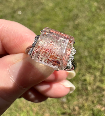 Sterling 925 Super 7 Strawberry Quartz Ring #38