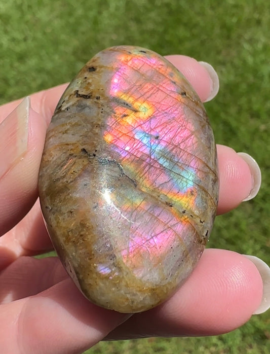 Fiery Labradorite Palmstone #1