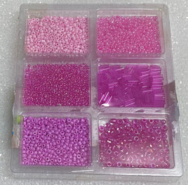 Pink Seed/Tube Beads