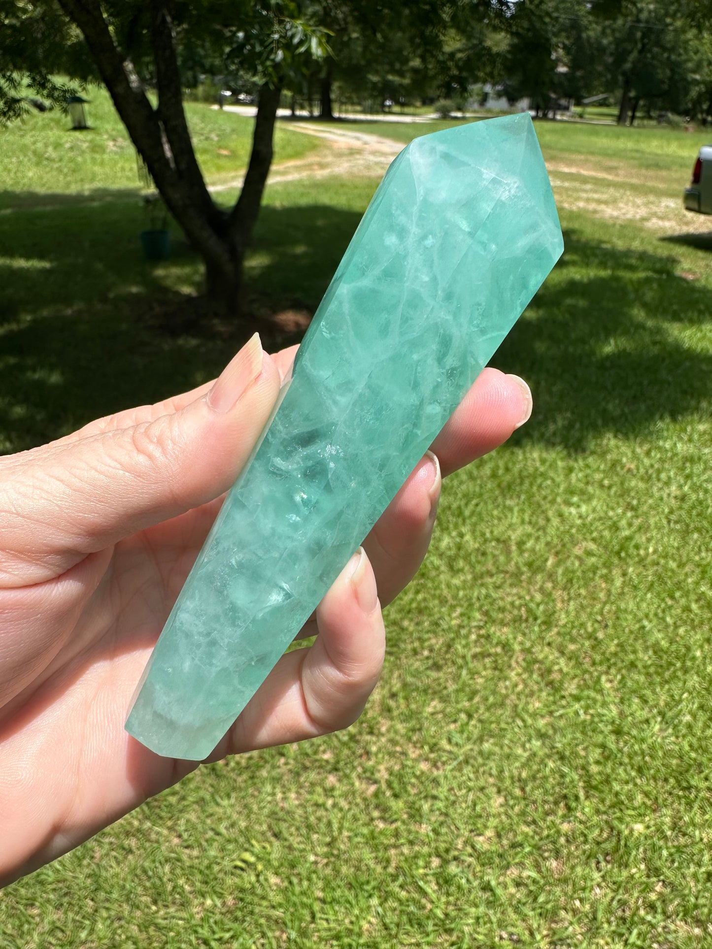 Neon Green Fluorite Scepter #3