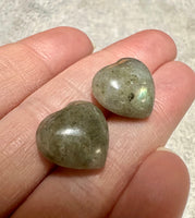 Labradorite Puffy Heart Pair