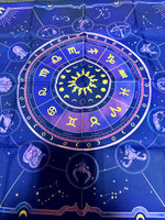 Purple Zodiac Altar/Tarot Tapestry Cloth