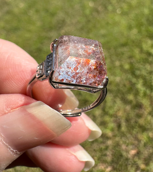 Sterling 925 Super 7 Strawberry Quartz Ring #43