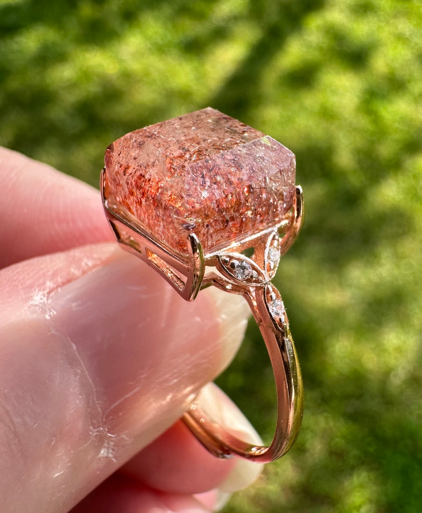 Sterling 925 Super 7 Strawberry Quartz Ring #65