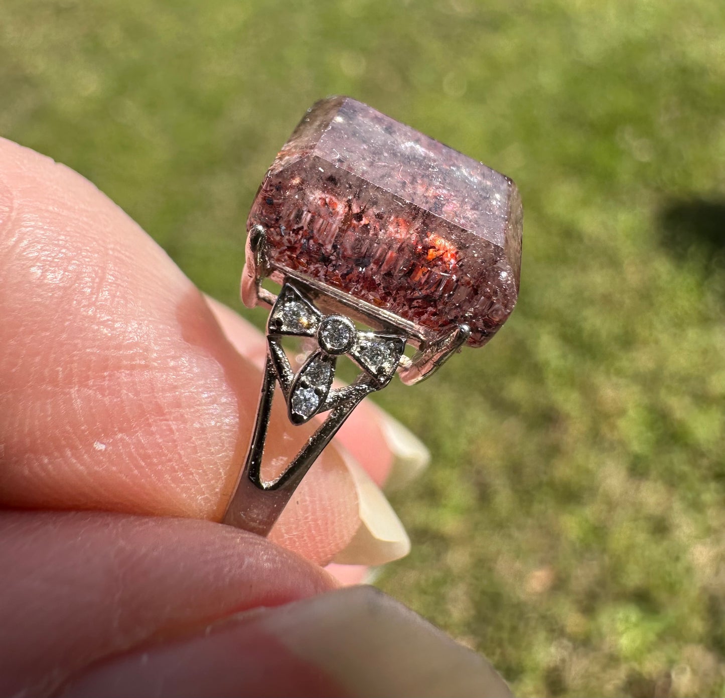 Sterling 925 Super 7 Strawberry Quartz Ring #42