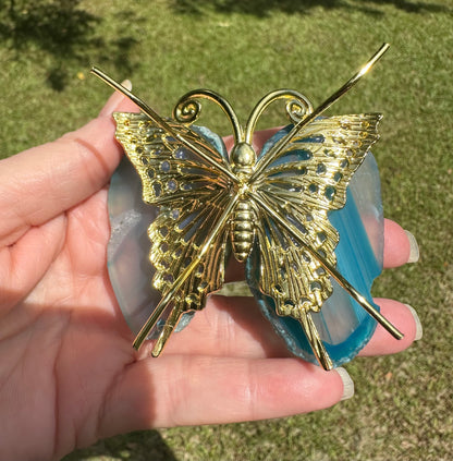 Butterfly with Blue Agate Slices