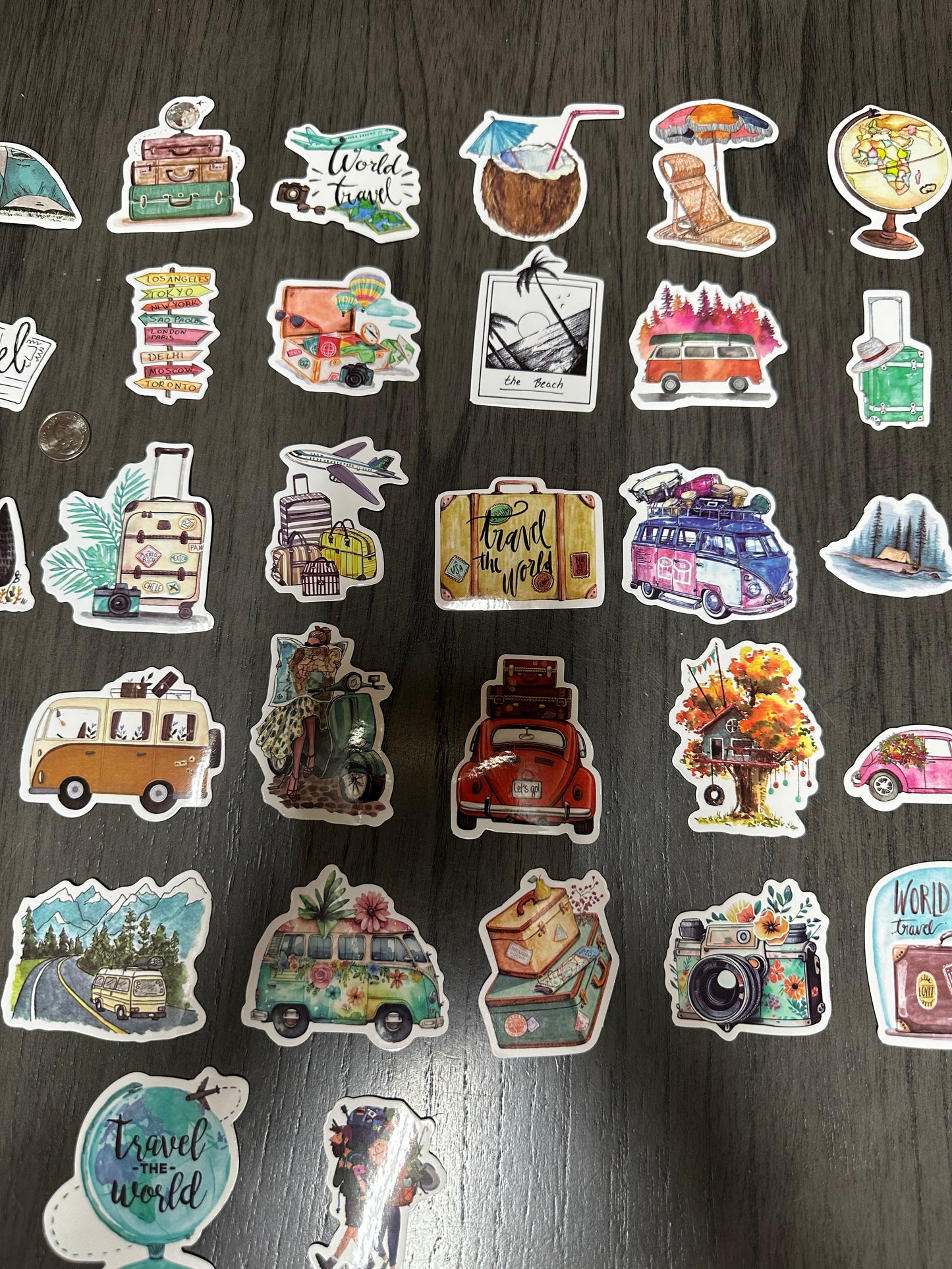 Retro Travel Stickers Set of 52