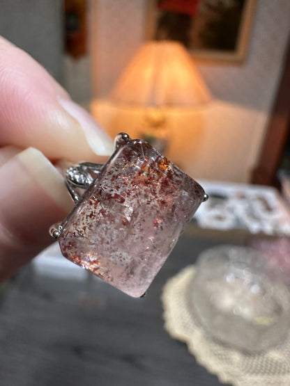 Sterling 925 Super 7 Strawberry Quartz Ring #4