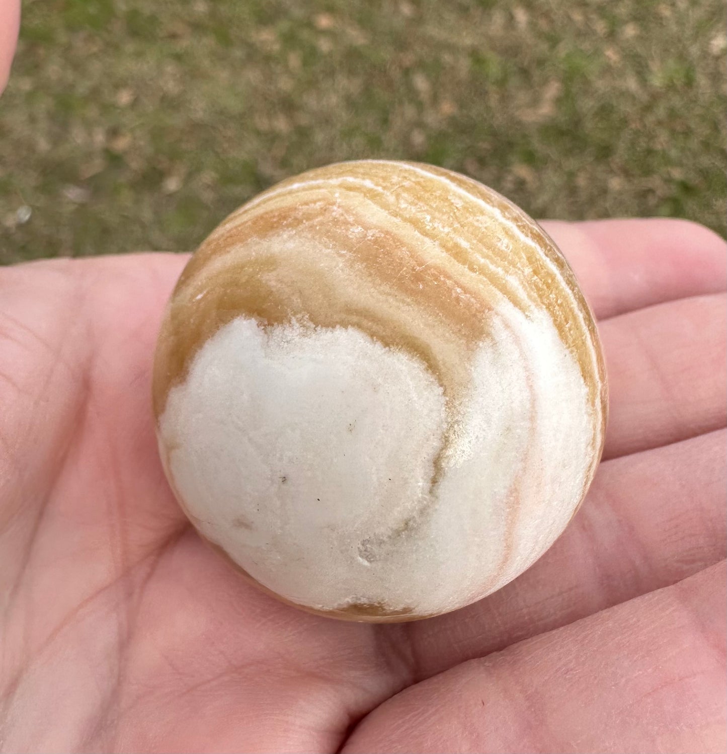 Yellow Calcite Stripe Sphere #1