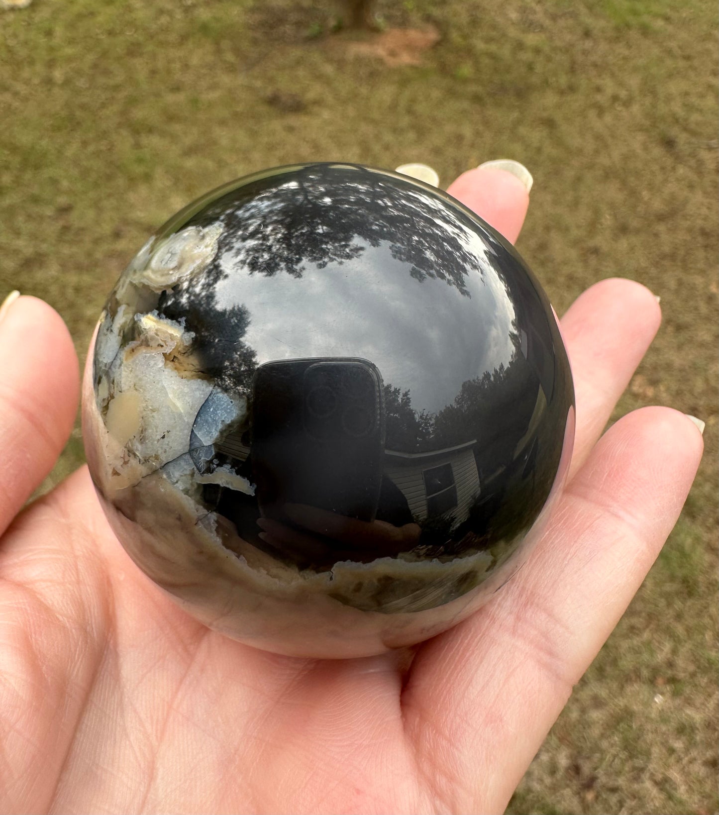 Volcano Agate Sphere UV Reactive #3