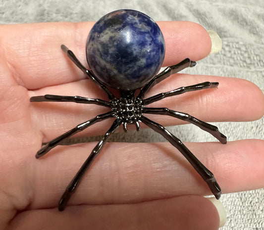 Spider with Sodalite Sphere