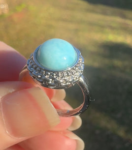 Natural Larimar Rings