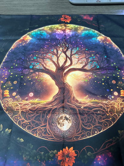 Colorful Tree of Life  Altar/Tarot Tapestry Cloth