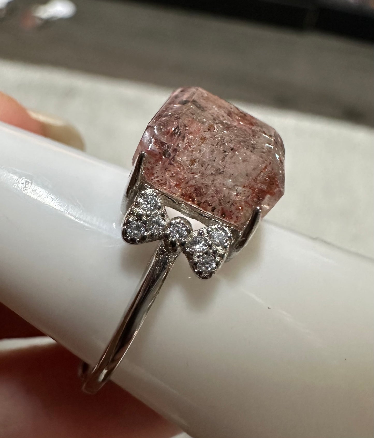 Sterling 925 Super 7 Strawberry Quartz Ring #35