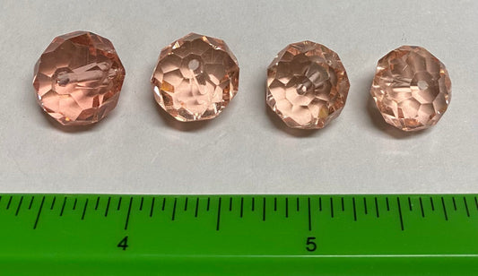 Set of Four Light Pink/Peach Crystal Beads