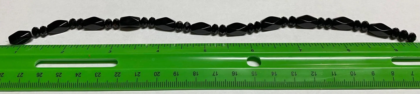 Black Glass Assorted Bead Strand