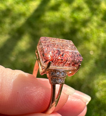 Sterling 925 Super 7 Strawberry Quartz Ring #66