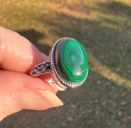 Natural Malachite Rings