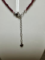 Natural 3mm Faceted Garnet Necklace