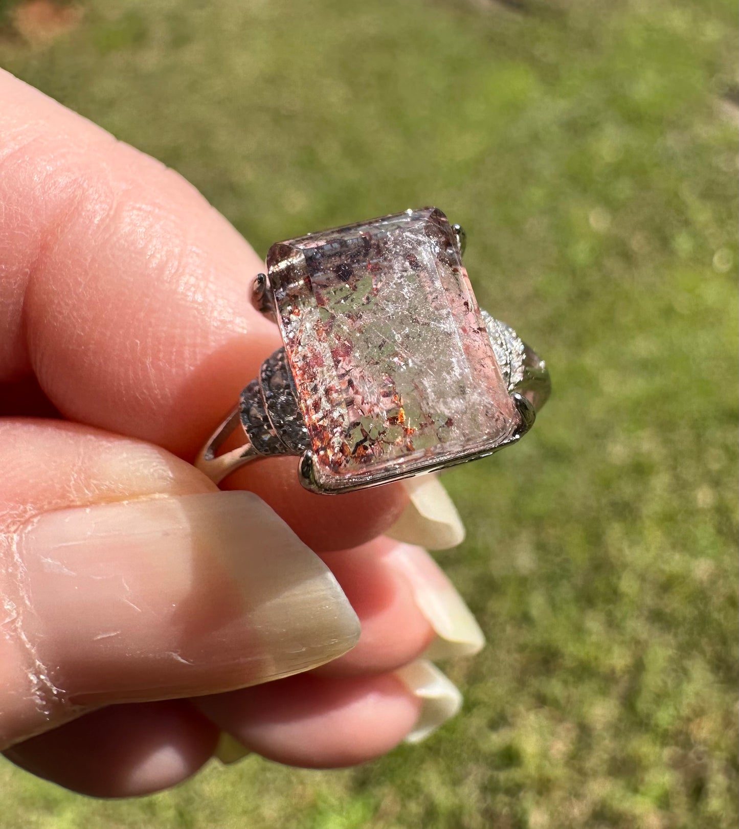 Sterling 925 Super 7 Strawberry Quartz Ring #37