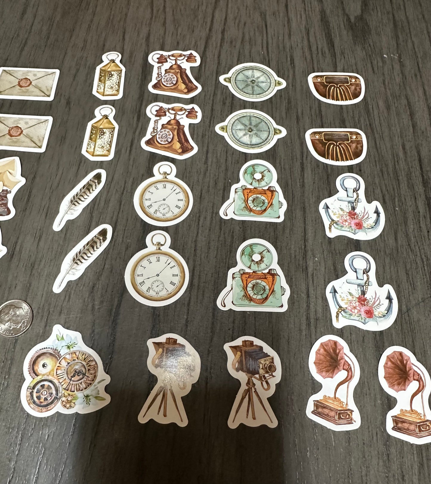 Vintage Past Stickers Set of 46