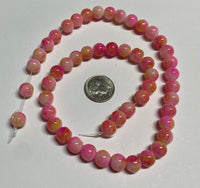 Pink & White Glass Bead Strand