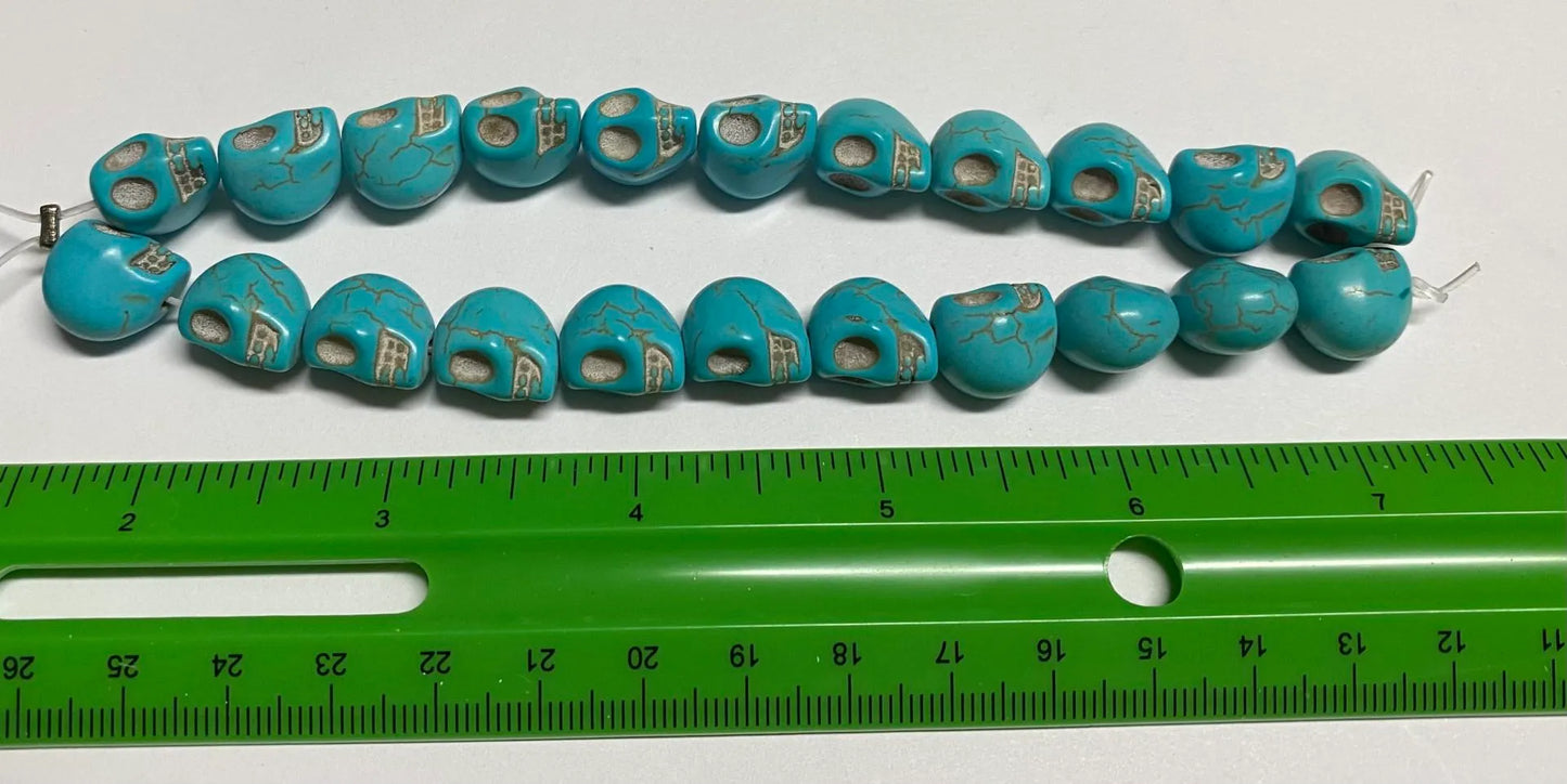 Turquoise Strung Skull Beads