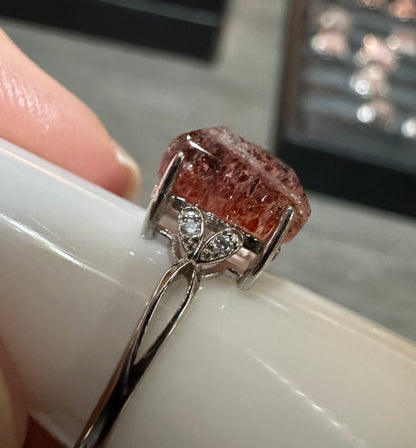 Sterling 925 Super 7 Strawberry Quartz Ring #26