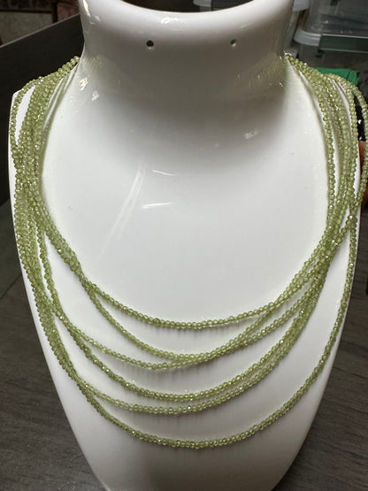 Natural 2mm Peridot Necklaces