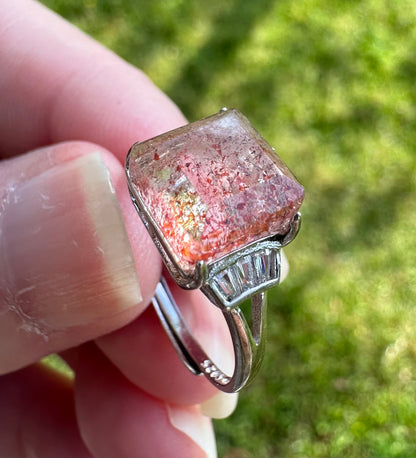 Sterling 925 Super 7 Strawberry Quartz Ring #59