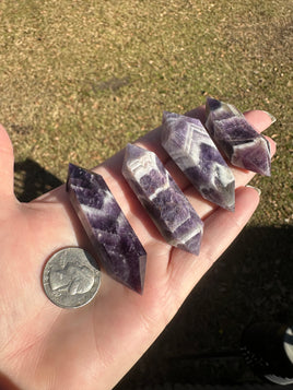 Double Terminated Chevron Amethyst Points