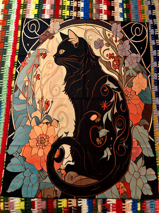 Black Cat Wall Tapestry