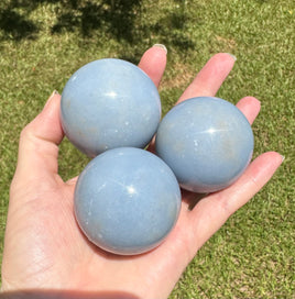 Baby Blue Angelite Spheres