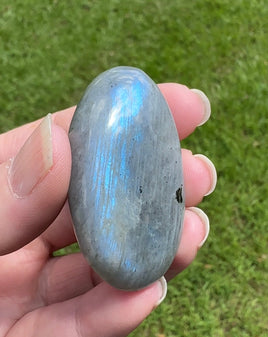 Blue Pink & Purple Labradorite Palmstone #3