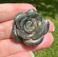 Labradorite Rose Carving with Case