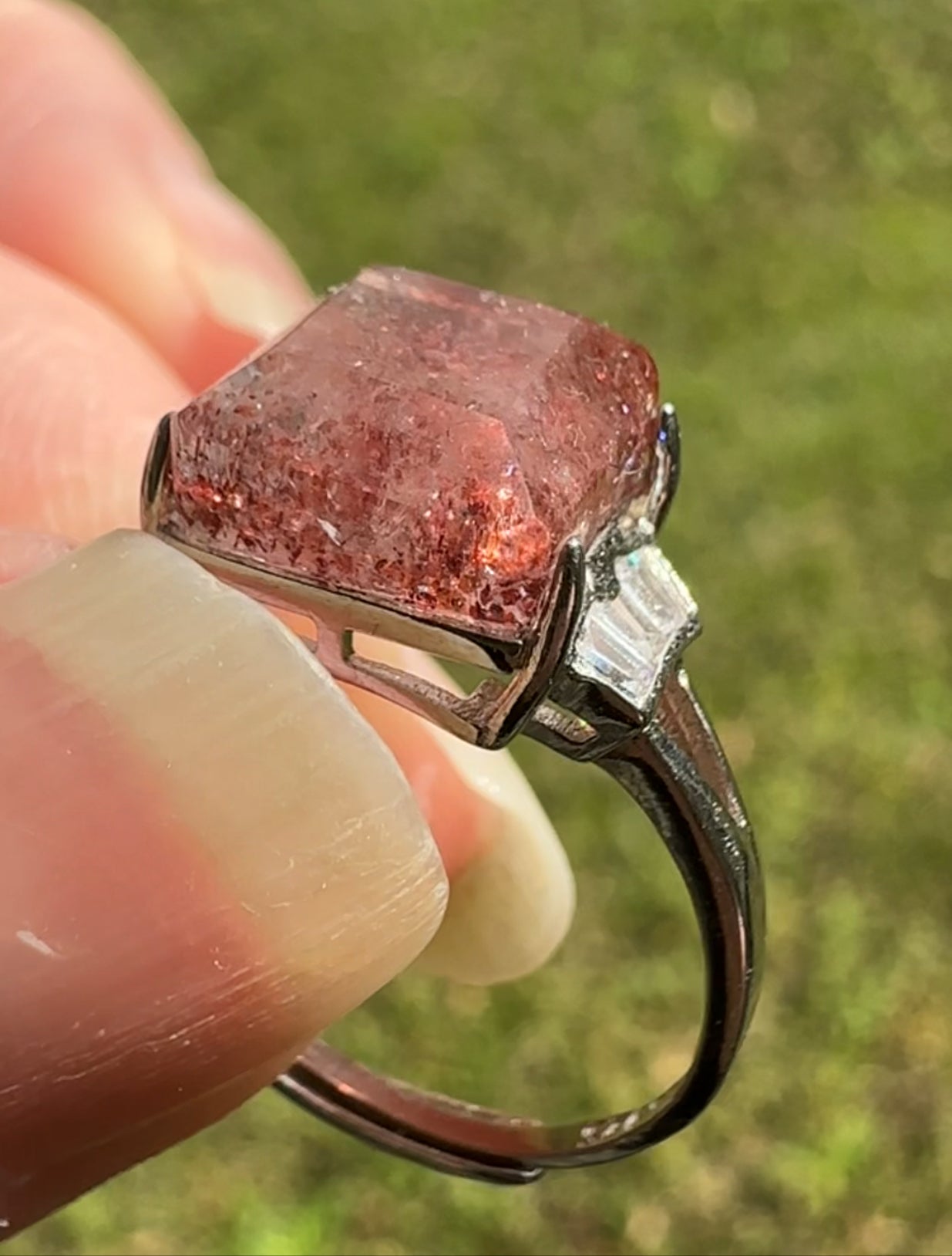 Sterling 925 Super 7 Strawberry Quartz Ring #36