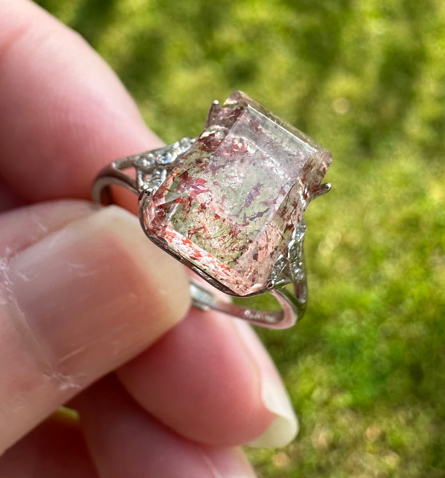 Sterling 925 Super 7 Strawberry Quartz Ring #58