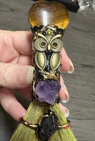 Tiger Eye & Amethyst with Owl Decorative Broom