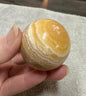 Yellow Calcite Stripe Sphere #3