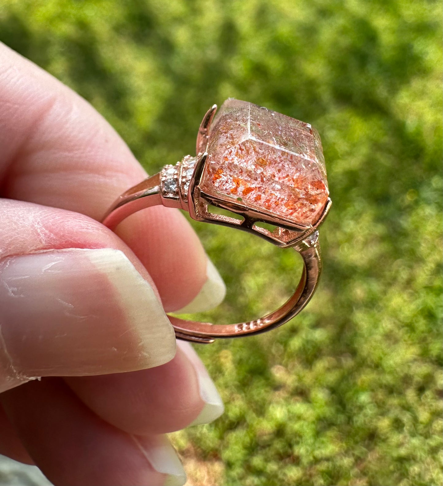 Sterling 925 Super 7 Strawberry Quartz Ring #69