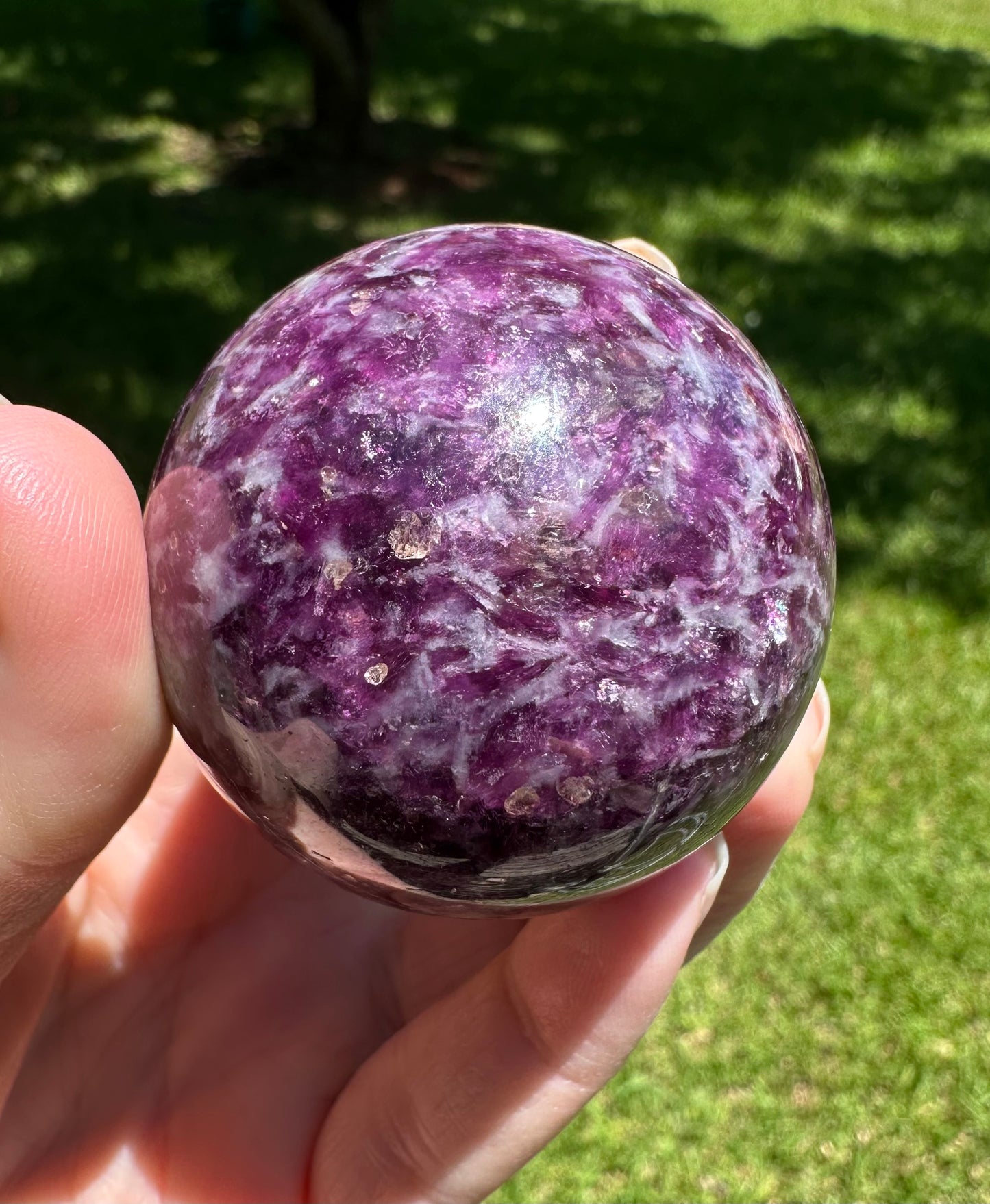 Spark Lepidolite Sphere #4