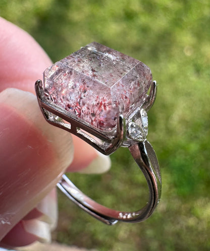 Sterling 925 Super 7 Strawberry Quartz Ring #61