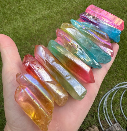 Aura Colorful Clear Quartz Large