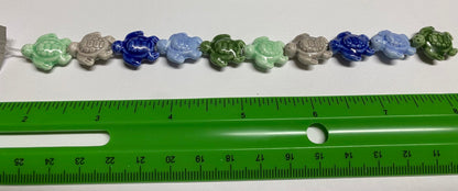 Adorable Glass Turtle Bead Strand