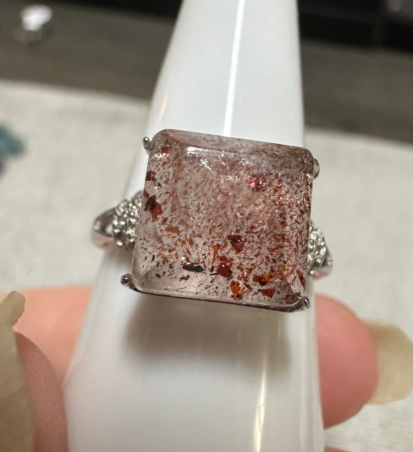 Sterling 925 Super 7 Strawberry Quartz Ring #34